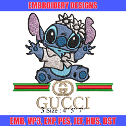 stitch baby gucci embroidery design, gucci embroidery, embroidery file, logo shirt, sport embroidery, digital download.