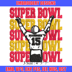super bowl embroidery design, super bowl embroidery, football design, embroidery file, logo shirt, digital download.