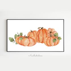 samsung frame tv halloween pumpkin watercolor downloadable, digital download art