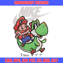 super mario game nike embroidery design, super mario game embroidery, nike design, embroidery file, instant download.