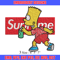 supreme simpson embroidery design, simpson cartoon embroidery, cartoon design, embroidery file, digital download.