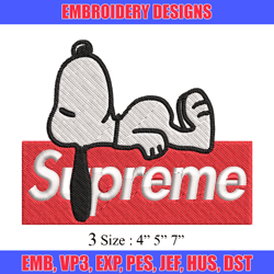 supreme snoopy dog embroidery design, supreme snoopy dog embroidery, cartoon design, embroidery file, digital download.