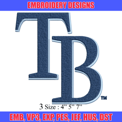 tampa bay rays embroidery design, brand embroidery, embroidery file, logo shirt, sport embroidery, digital download