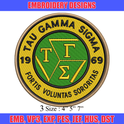 tau gamma sigma embroidery design, logo embroidery, logo design, embroidery file, logo shirt, digital download.