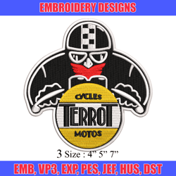 terrot logo embroidery design, terrot logo embroidery, logo design, embroidery file, logo shirt, digital download.