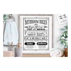 bathroom rules svg, bathroom svg, bath svg, rules svg, farmhouse svg, rustic sign svg, country svg, vinyl designs