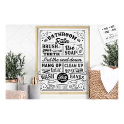 bathroom rules svg, bathroom svg, bath svg, rules svg, farmhouse svg, rustic sign svg, country svg, vinyl designs