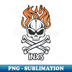 inxs burning skull - exclusive png sublimation download - revolutionize your designs