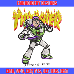 thrasher buzz lightyear embroidery design, buzz lightyear embroidery, cartoon design, embroidery file, instant download.