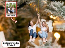 custom portrait best friend photo ornament, customshape photo ornament