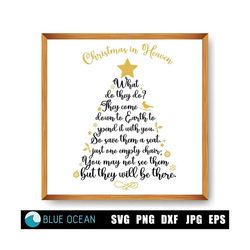 christmas in heaven svg, memorial christmas svg,  memorial lantern svg, christmas in heaven poem sign