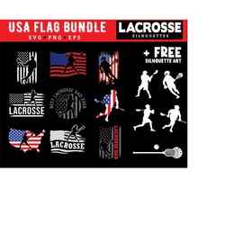 lacrosse svg files - lacrosse flag graphic bundle theme  lax sports svg instant download
