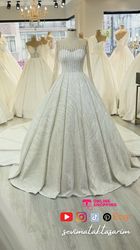 very special design, completely handmade, wedding dress with transparent sleeves, special design, completely handmade