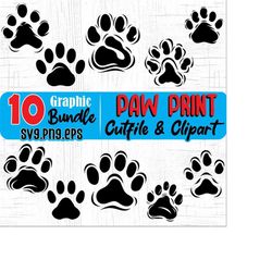 paw print art theme, svg , png, eps instant digital downloads bundle