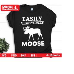 moose hunting svg files - moose hunting easily distracted hunter svg instant download
