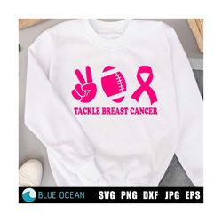 tackle cancer svg, pink out cancer svg,  breast cancer svg, football svg, breast cancer ribbon