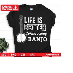 banjo svg files - banjo graphic theme_better life graphic theme musical instrument music svg instant digital downloads
