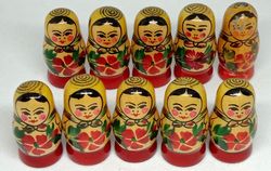 russian wooden toys matryoshka nesting doll small souvenir from soviet childhood