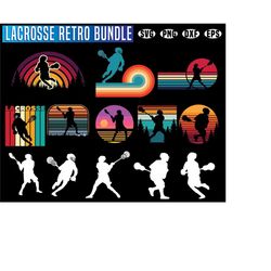 lacrosse svg files - lacrosse retro vintage bundle  lax sports svg instant download