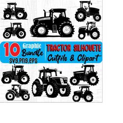 tractor svg files - silhouette graphic art svg graphic bundle instant digital downloads