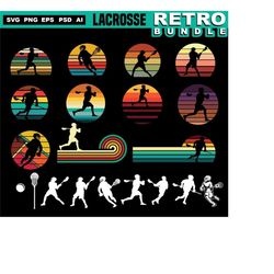 lacrosse svg files - lax sports svg retro graphic bundle