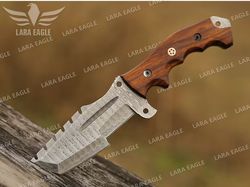 damascus steel tracker knife 10", damascus steel hunting knife, full tang, damascus handmade gift for men in usa