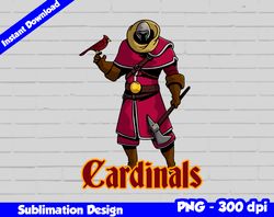 cardinals png, football mascot warrior style, cardinals t-shirt design png for sublimation, sport mascot design