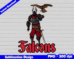 falcons png, football mascot warrior style, falcons t-shirt design png for sublimation, sport mascot design