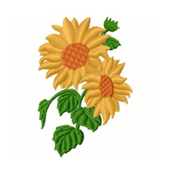 yellow sunflower embroidery design, the best embroidery, machine embroidery