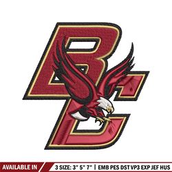 boston college eagles embroidery design, boston college eagles embroidery, sport embroidery, ncaa embroidery.