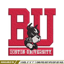 boston university terriers embroidery design, boston university terriers embroidery, sport embroidery, ncaa embroidery.
