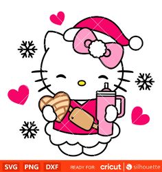 christmas hello kitty concha svg christmas svg sanrio christmas svg kawaii svg cricut silhouette vector cut file