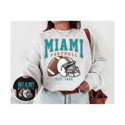 vintage miami football crewneck sweatshirt / t-shirt, dolphin sweatshirt, vintage style miami football sweatshirt, miami fans gift