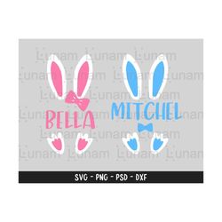 bunny name frame svg, easter svg, bunny svg, bunny split svg, cute bunny svg, bunny face svg for cricut silhouette cameo