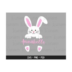 bunny name frame svg, easter svg, bunny svg, bunny split svg, cute bunny svg, bunny face svg for cricut silhouette cameo
