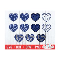 volleyball svg, eps, dxf, volleyball heart svg, volleyball outline svg, two color volleyball, silhouette, cricut cut file, digital download