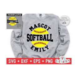 softball svg - softball template - svg - eps - dxf - png - silhouette -  cricut cut file - 0046 - softball team - digital file