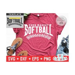 softball svg - softball template - svg - eps - dxf - png - silhouette -  cricut cut file - 0034 - softball team - digital file