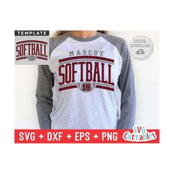 softball svg - softball template - svg - eps - dxf - png - silhouette -  cricut cut file - 0036 - softball team - digital file