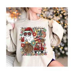 hippie christmas png, christmas png, funny christmas sublimation designs, santa hippie png, christmas clip art, hippie christmas design