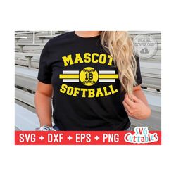 softball svg - softball template - svg - eps - dxf - png - silhouette -  cricut cut file - 0029 - softball team - digital file