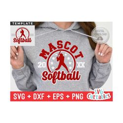 softball svg - softball template - svg - eps - dxf - png - silhouette -  cricut cut file - 0045 - softball team - digital file