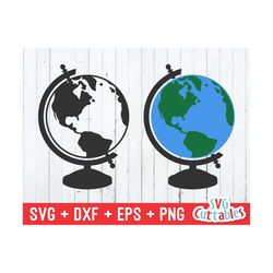 globe svg - earth svg - globe cut file - map - svg - dxf - eps - png - silhouette - cricut - digital file