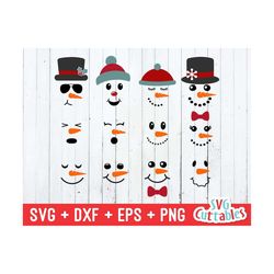 snowman faces svg - set of 12 - svg - eps - dxf - png - christmas svg - mix and match - silhouette - cricut - cut file - digital download