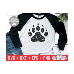 distressed bear paw print svg, grizzlies paw print, grunge paw print, paw cut file, grizzly paw print, silhouette, cricut cut file