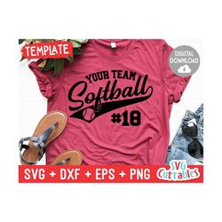 softball template 0021 svg, softball svg, team,  svg, eps, dxf, png,  silhouette, cricut, fill it in, svg cuttables, digital file