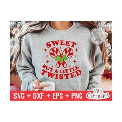 sweet but a little twisted svg - christmas svg - cut file - svg - eps - dxf - png - funny - silhouette - cricut file - file