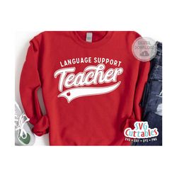 language support teacher svg - teacher cut file - occupation - swoosh - svg - dxf - eps - png - silhouette - cricut - digital file