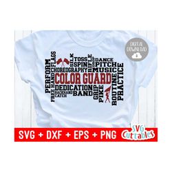 color guard svg - color guard word art - svg - dxf - eps - png - cut file - silhouette -  cricut - digital download