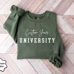 custom college sweatshirt, college letters sweatshirt, custom university name sweatshirt, custom quote sweatshirt, gradu